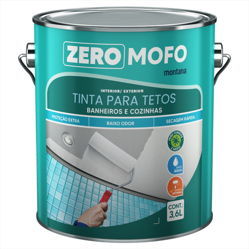 Tinta Zero Mofo Branco Proteção Extra Baixo Odor 3,6 Litros Acabamento Acetinado