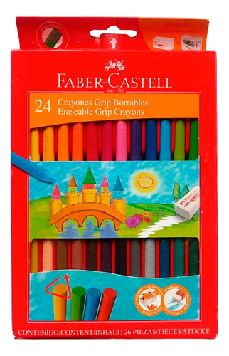 Creyones Borrables Faber Castell 24 Colores Set 