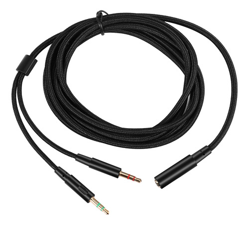 Cable De Extensión De Audio 3.5mm P/audífonos Gamer 2 En 1