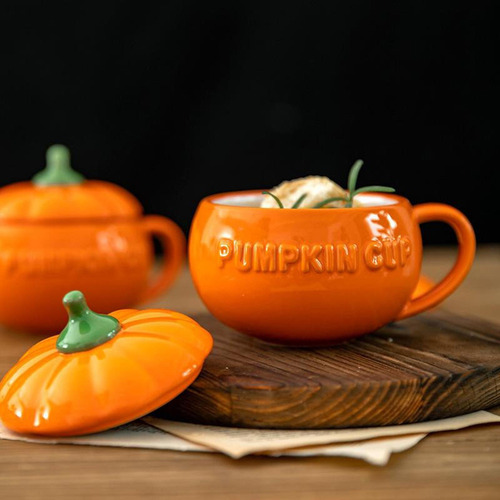 Taza De Desayuno De Café De Calabaza De Cerámica De 2 Uds