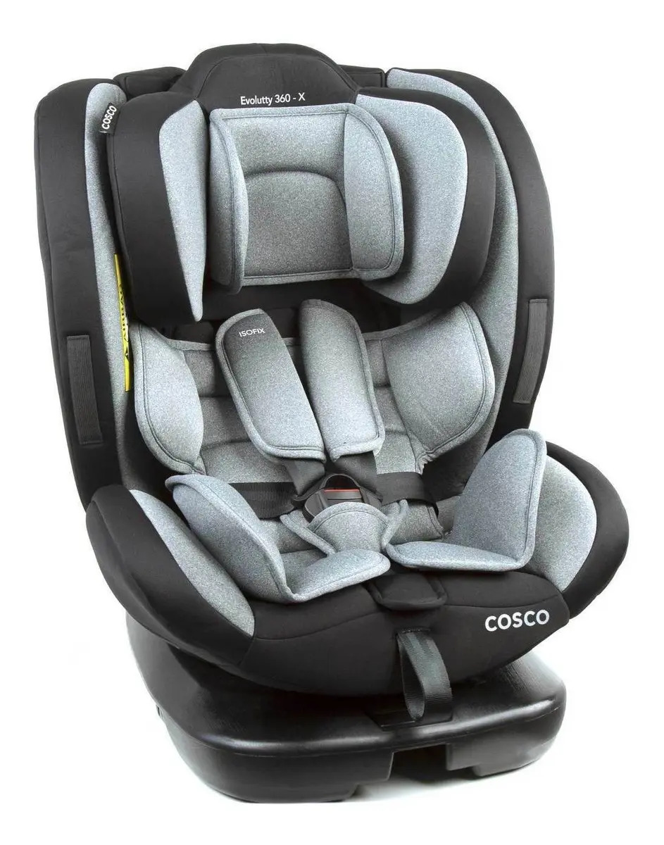 Cosco Kids, Cadeirinha Evolutty 360 X, 0 a 36kg, com Giro 360º e Isofix, Cinza Mescla