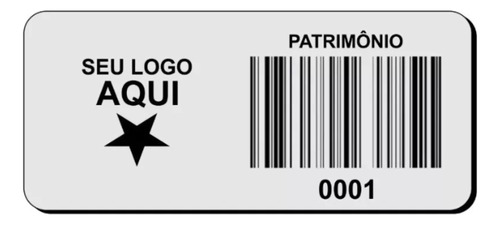 500 Etiqueta Patrimonial Bens Patrimônios Logistica 20x45mm