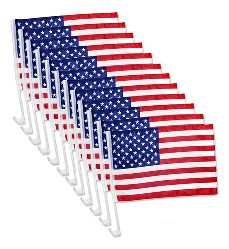 12x Us American Patriotic Car Window Clip Usa Flag 17  ...