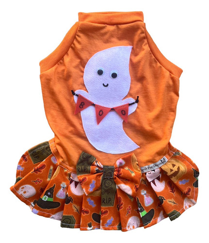 Roupas Cães Cachorro - Fêmea - Halloween Fantasma Boo - Pet