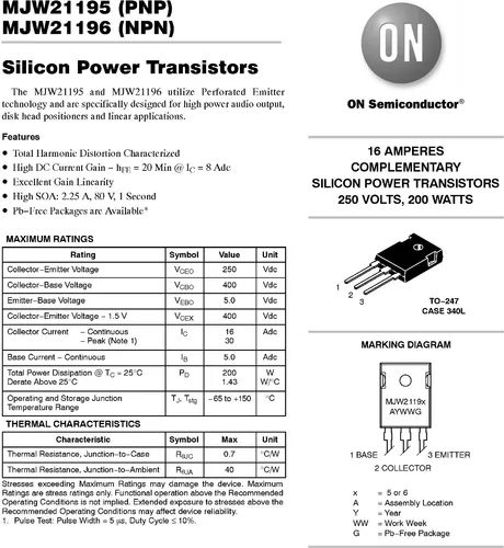 Transistor Mjw21196
