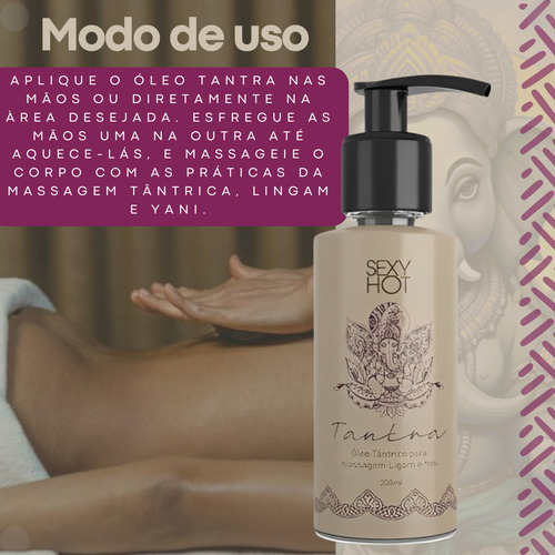 Óleo Tantra Para Massagem Sensual Com Textura Brilhante