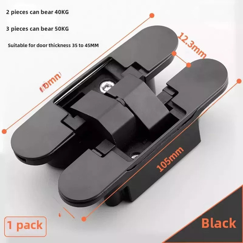 Dobradiça De Porta Oculta Com Rolamento Branco, 40 Kg