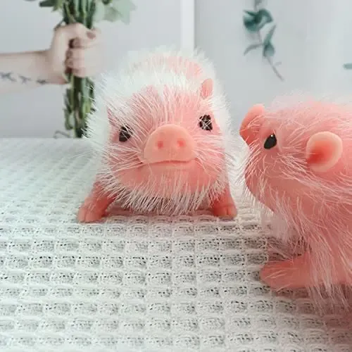 Ngbbby Cerdo de Silicona 5 Juguetes de Cerdo Lindo Realista con Juego Divertido bebé Cerdito Animales de Silicona para niñas niños