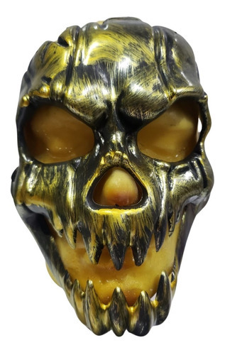 Máscara Caveira Dourada Festas Halloween Cosplay
