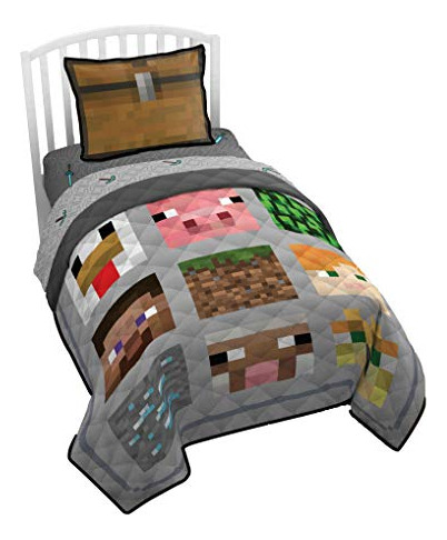 Set De Colcha Y Funda Doble De Minecraft De Oetnaisan, Con C