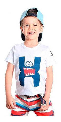 Camiseta Txc Infantil Manga Curta Branco Estampada