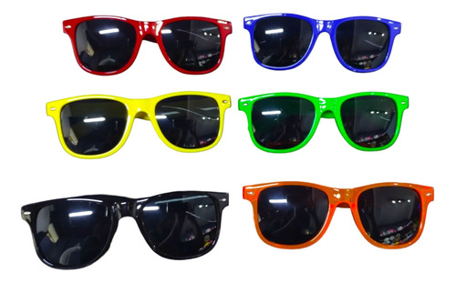 Anteojo Cotillon Carioca Lente De Sol Colores Wayfarer X 10