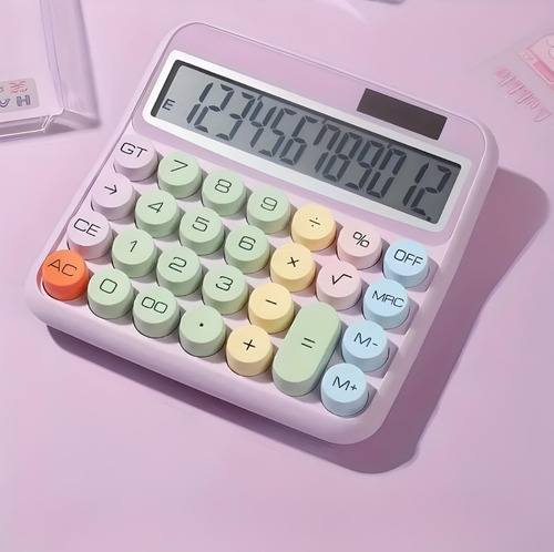 Calculadora Retrô Retangular 12 Dígitos Aiker Ak-j039 Cor Lilás
