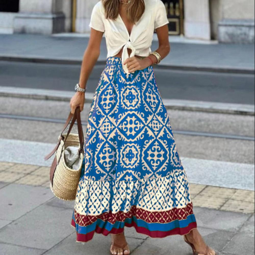Faldas Largas Bohemias De Verano Para Mujer, Falda