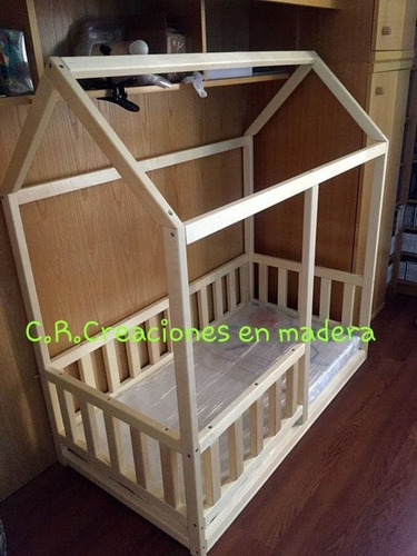 Cunas Camas De Bebe Montessori Con Rejitas Barandas Simple