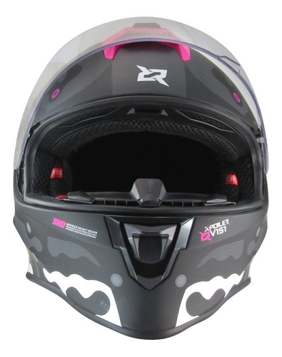 Imagen 2 de 10 de Casco Moto Negro Rosado V151 X Sports - Gkmotos.uy