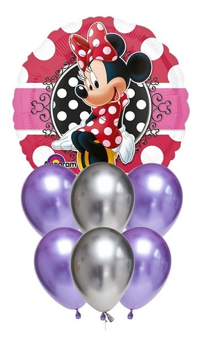 Set De Globos Decoración 7 Uds Personaje Mickey Minnie Mouse