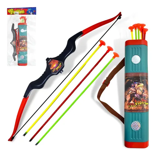 comprar Arco E Flecha Europio Infantil Com Bolsa Aljava Lançador + Dardos