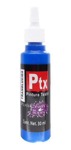 Pintura Textil Policraft Ptx Translucida 30 Ml, Pieza Color Azul Zafiro 807
