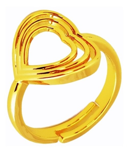 Anillo Doble Corazon De Zirconia En Oro Blanco Envio Gratis.