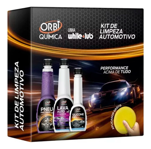 Kit Limpeza Automotiva Shampoo, Pretinho, Gel + Aplicador