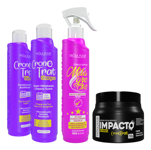 Kit Cronotrat 300ml + Tônico Milagroso 300ml + Másc. Impacto