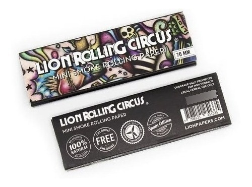 50 U. Papelillos, Seda, Mini Smoke 70 Mm Lion Rolling Circus