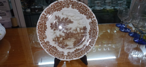 Antiguo Plato Decorativo Porcelana Pontesa España 24.5c N338