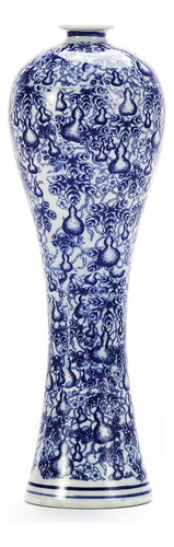 13 Jarrón De Cerámica China De Porcelana Azul Y Blanca, Flor
