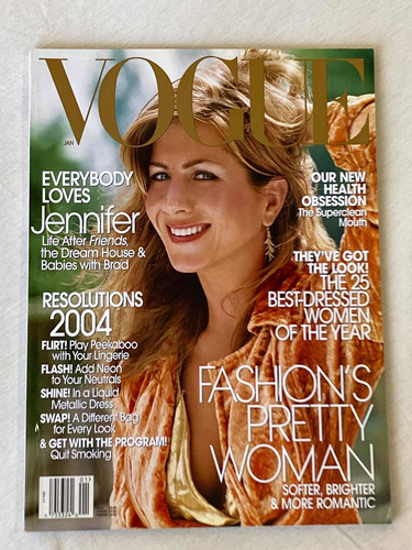 Revista Vogue Usa Jennifer Aniston Impecable January 2004