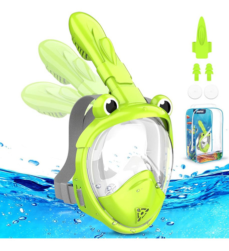 Kkdi Kids Snorkel Mask, Full Face Snorkel Mask Para Niños De