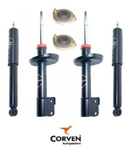 Kit 4 Amortiguadores Y Cazoletas Corven Renault Clio 99-2002