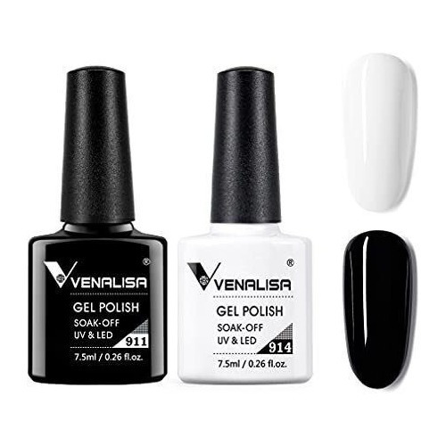 Venalisa® Esmalte Permanete Negro+ Blanco Acabdo Brillante