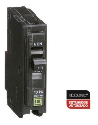 Imagen 2 de 6 de Pastilla Interruptor Termomagnético 1polo20a Qo120 Schneider