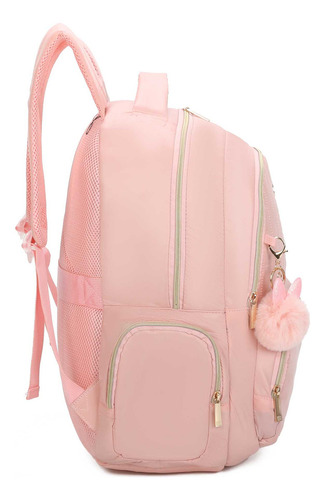 Bolsa Mochila Grace Poliéster Santino Rosa Claro Sab414u62