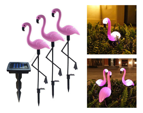 3 Piezas De Luz De Paisaje De Flamencos, Luz De Césped, Luz