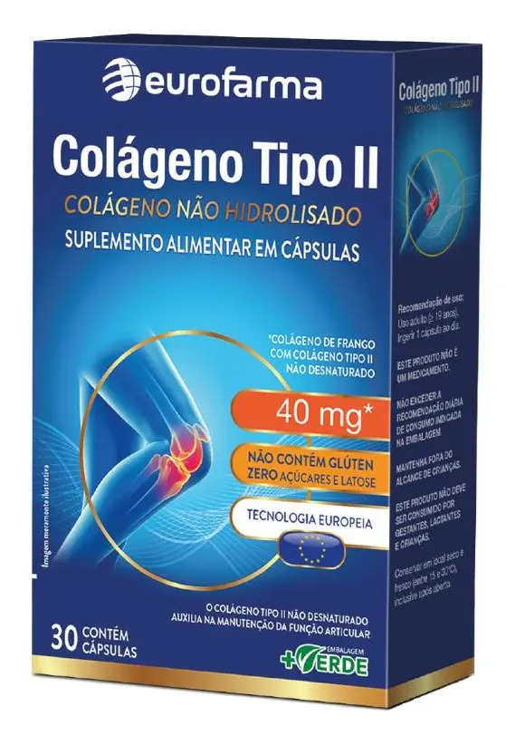 Colágeno Tipo 2 Eurofarma Com 30caps - Colágeno Desnaturado