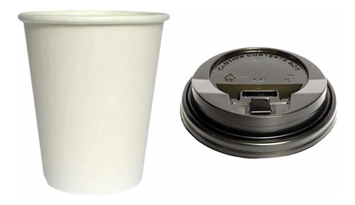 Vaso Para Cafe Papel Blanco C/tapa Agitador 8 Oz (100 Pzas)