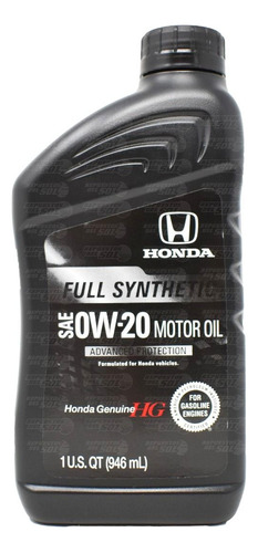 Aceite De Motor 0w20 Honda Original Full Synthetic 946ml