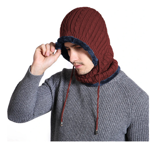 Gorro De Lana Capucha Cuellera Invierno Beanie Pasamontaña