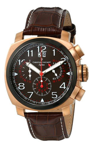 Reloj Hombre Christian Van Sant Cv3au4 Cuarzo Pulso Marron