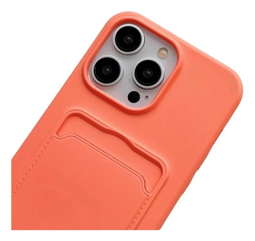Capinha Para iPhone Silicona Elegante Com Porta-cartões