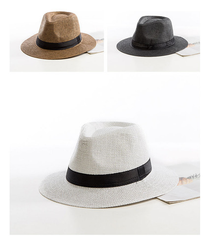 Sombrero Británico Casual Jazz Beach Straw