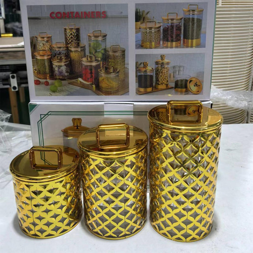 3x Candy Jar Alimento De Almacenamiento De Alimentos