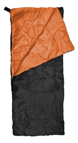 Saco De Dormir Bugy Envelope Camping - Nautika Cor Preto e Laranja