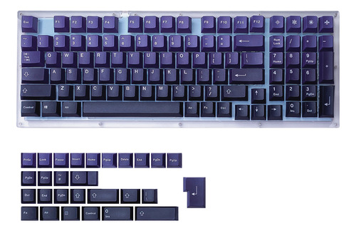 Keycaps Purple Gradient 134 Teclas Pbt Cherry Iso Ansi