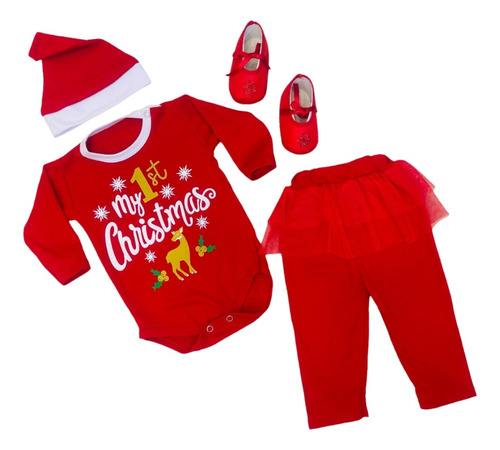 Conjunto Para Bebe - Mi Primera Navidad Tutú Niña