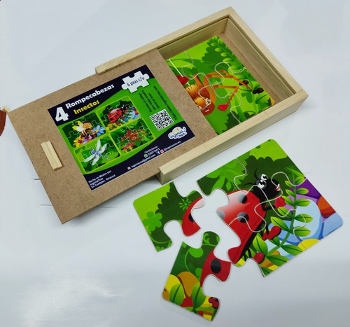 Imagen 9 de 9 de Rompecabezas De Madera Para Niños X 4 Ingeniacrea 6 Pzas C/u