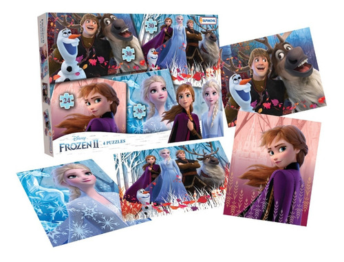 4 Puzzles Rompecabezas Disney Frozen Tapimovil Mundo Manias