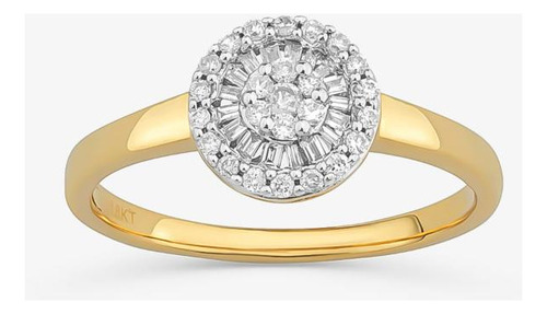 Anel Com Diamantes Em Ouro Amarelo 18k - 8 Mm
